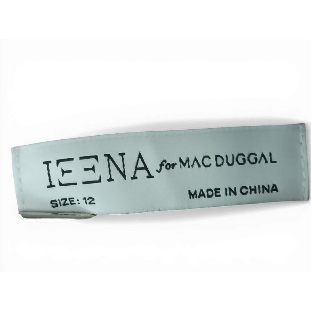New with Tags IEENA Mac Duggal Dress 12 Blush Satin V Neck Formal Gown - Picture 15 of 16